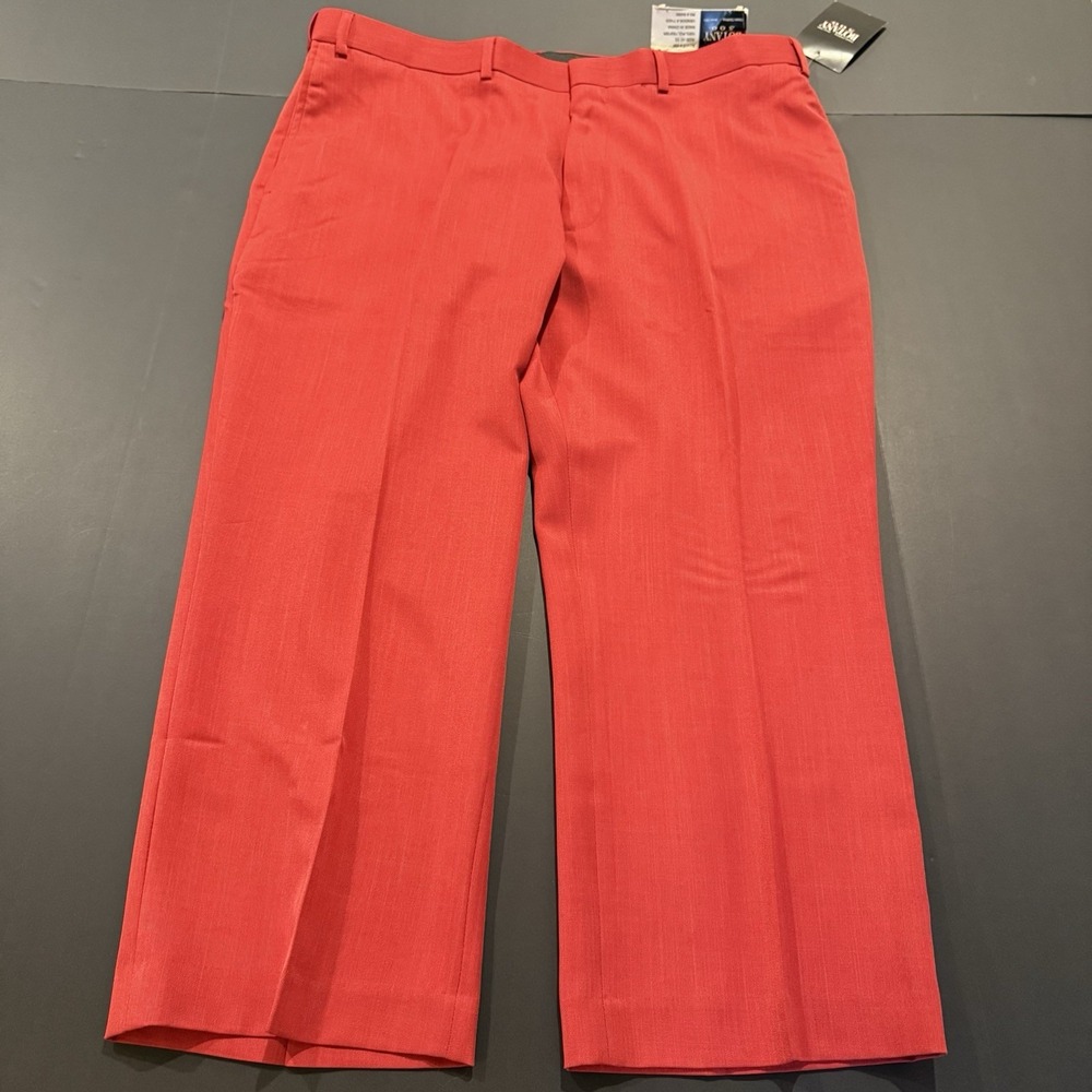 Botany 500 Men's 40x25 Red Stretchy Waistband Dress Pants - NWT Vintage